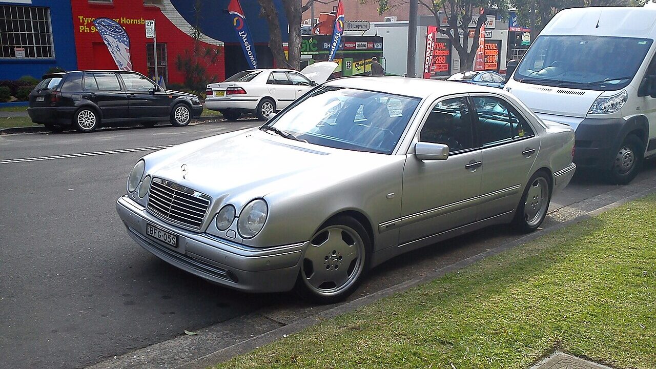 Silver Mercedes-Benz E50 AMG